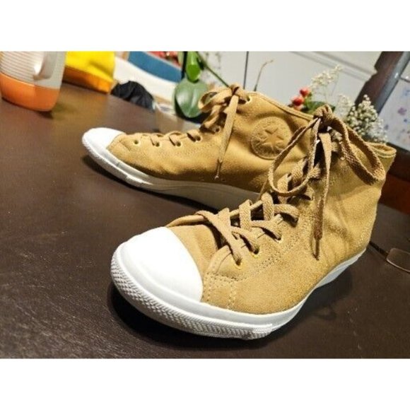 Rare Immaculate SIZE 6 Preloved high heel Converse AllStar Suede thin fur lining - Picture 7 of 16